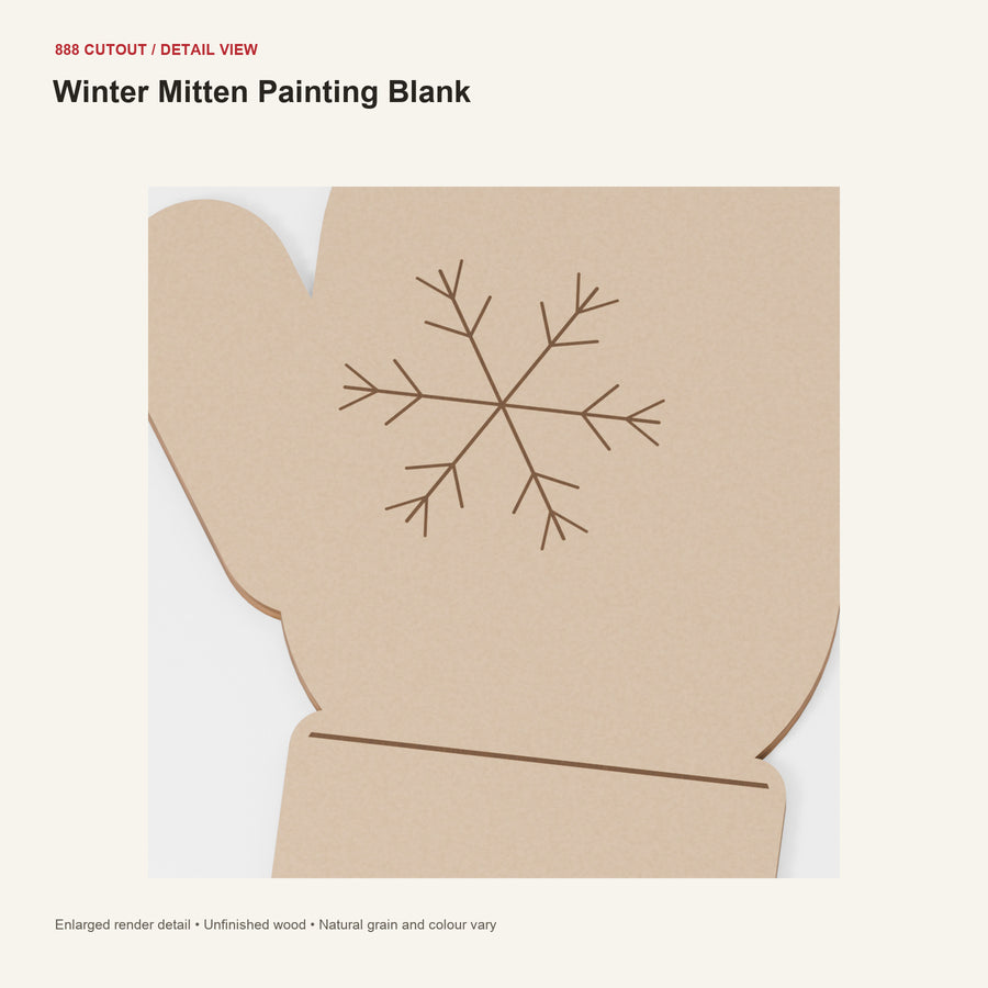 888 detail — Winter Mitten Painting Blank — enlarged product visualisation
