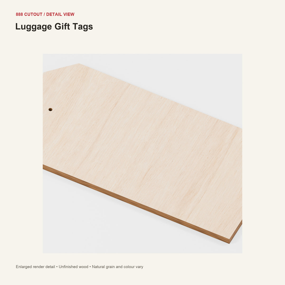 888 detail — Luggage Gift Tags — enlarged product visualisation