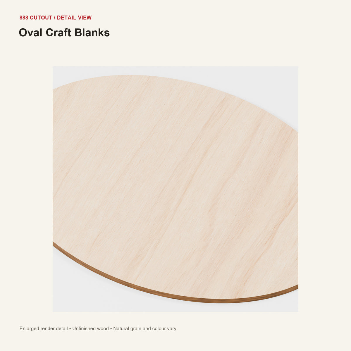 888 detail — Oval Craft Blanks — enlarged product visualisation