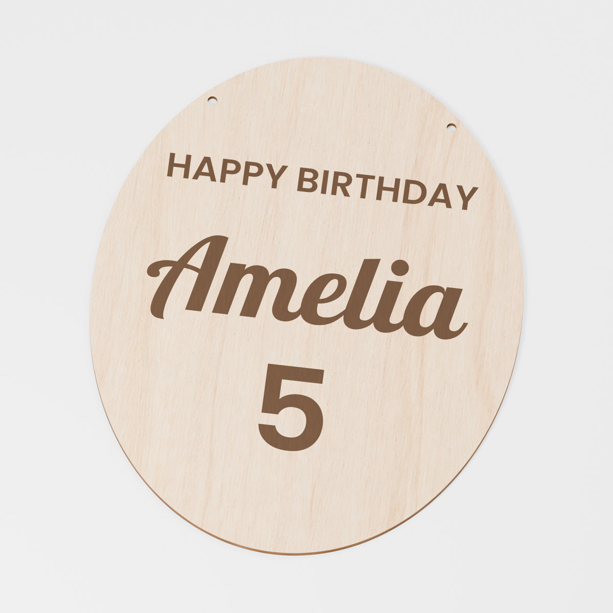 Birthday Hanging Plaque — Plywood; product visualisation, base set shown for assortments