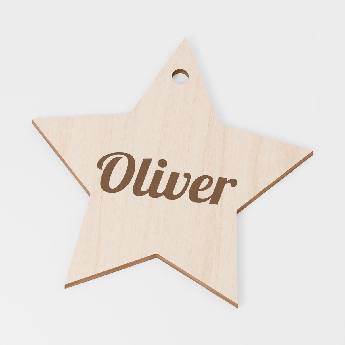 Party Bag Name Tag — Plywood; product visualisation, base set shown for assortments