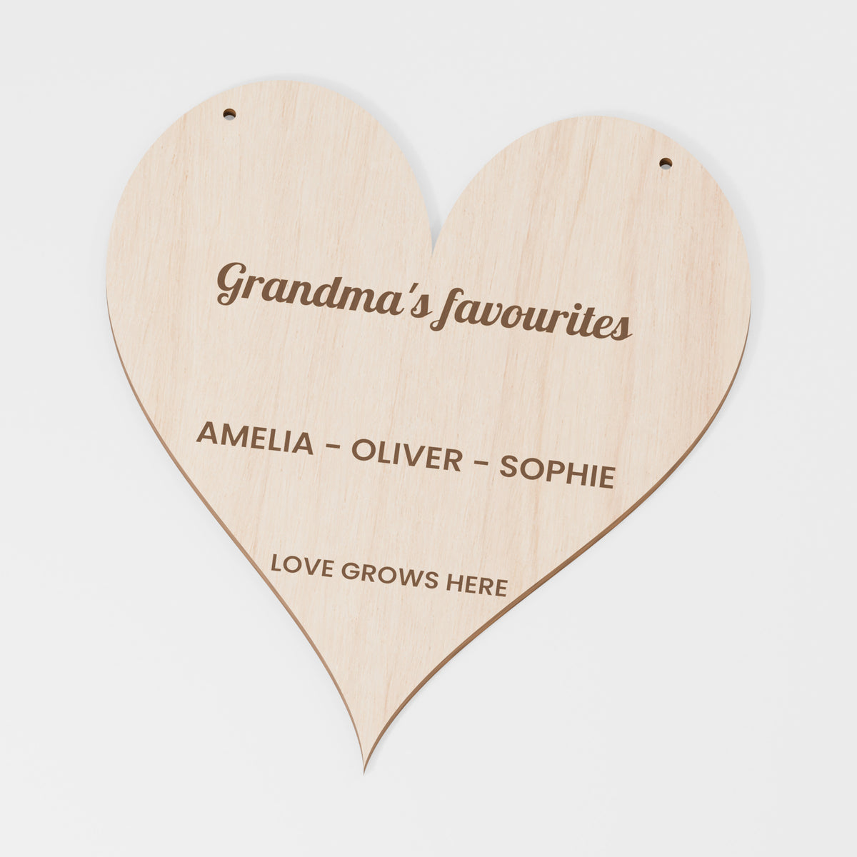 Grandparents' Family Name Plaque — Plywood; product visualisation, base set shown for assortments