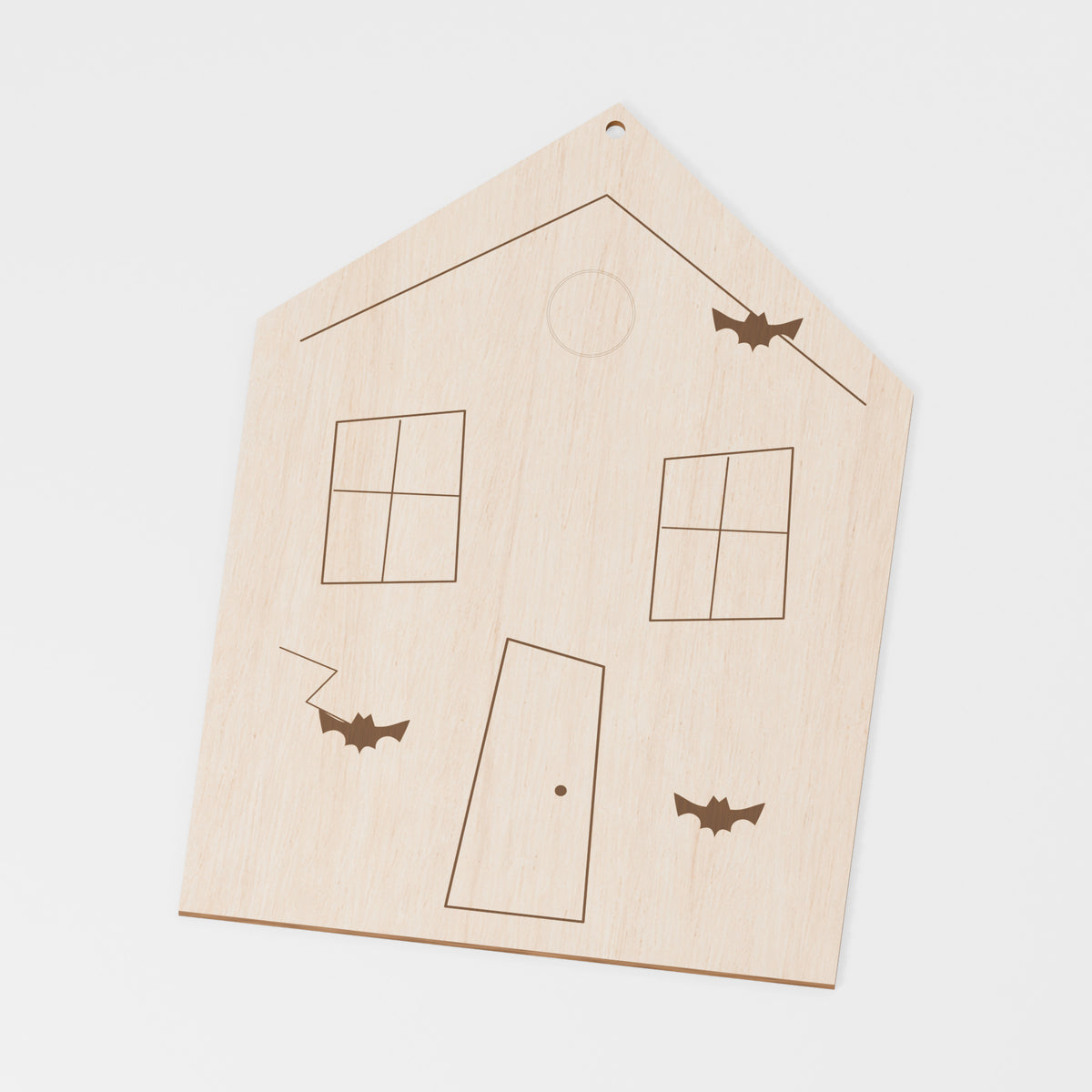 Flat Haunted House Plaque — Plywood; product visualisation, base set shown for assortments