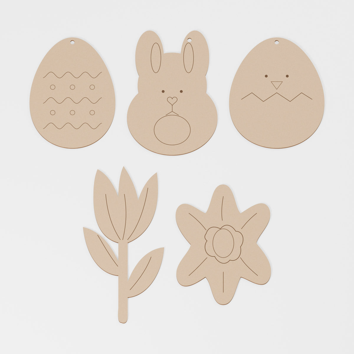 Easter Painting Craft Pack — MDF; product visualisation, base set shown for assortments