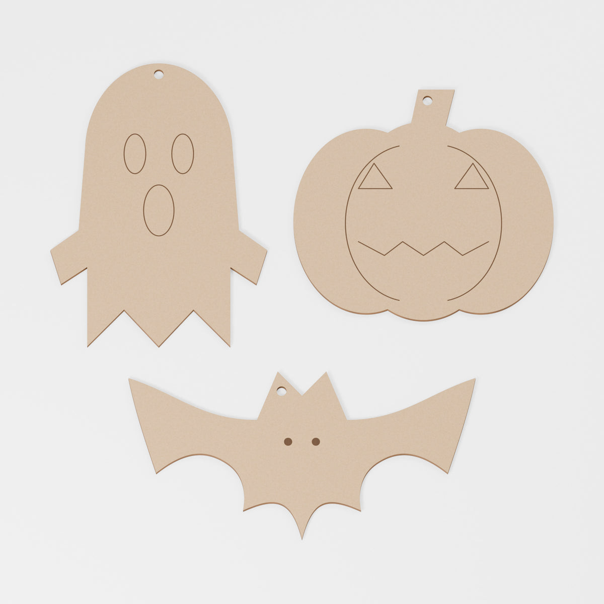 Halloween Painting Craft Pack — MDF; product visualisation, base set shown for assortments