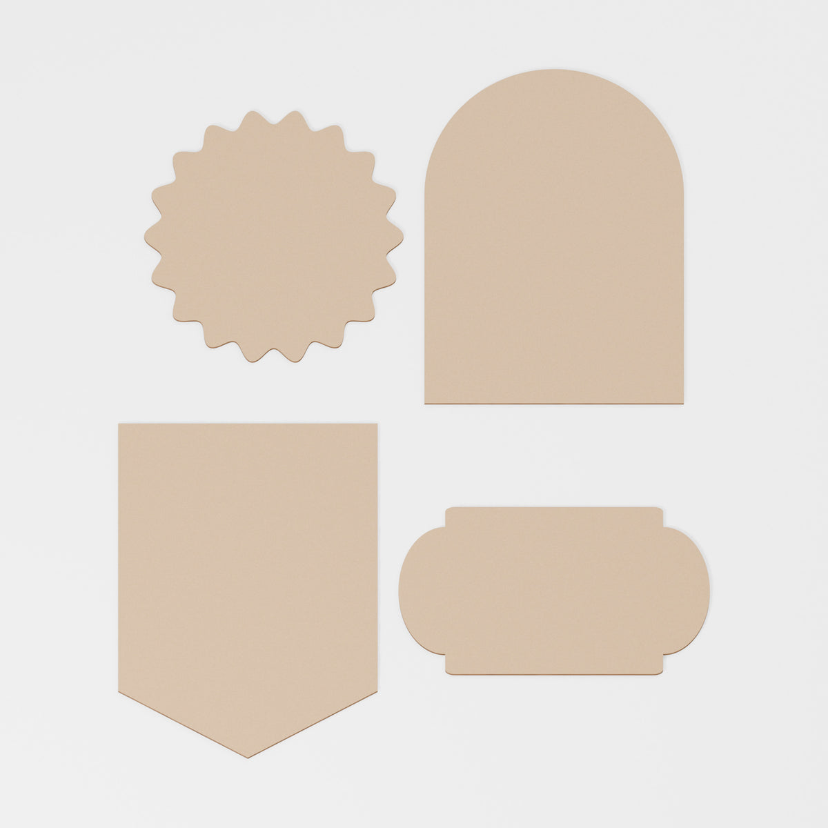 Decorative Plaque Craft Pack — MDF; product visualisation, base set shown for assortments