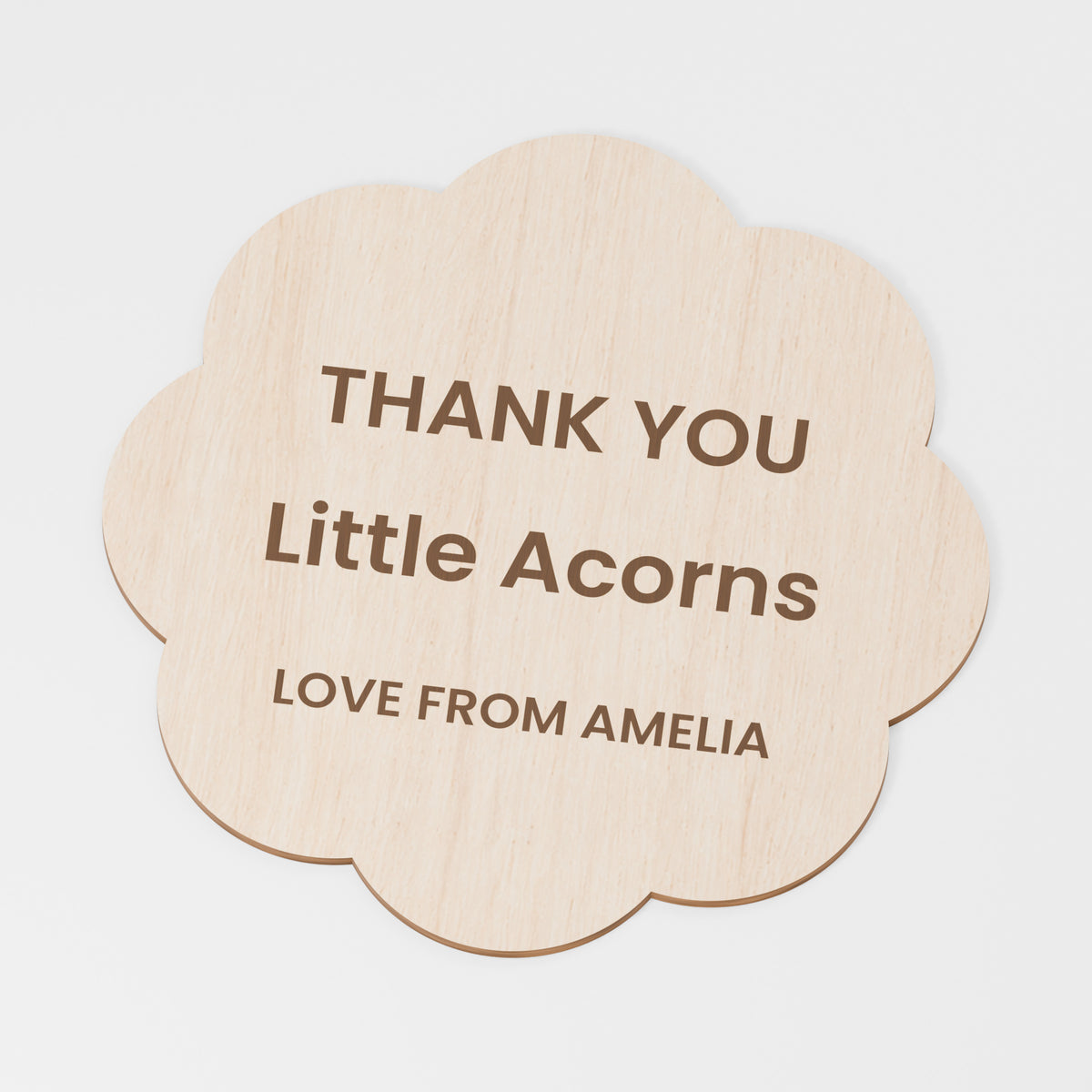 Nursery Staff Thank You Plaque — Plywood; product visualisation, base set shown for assortments