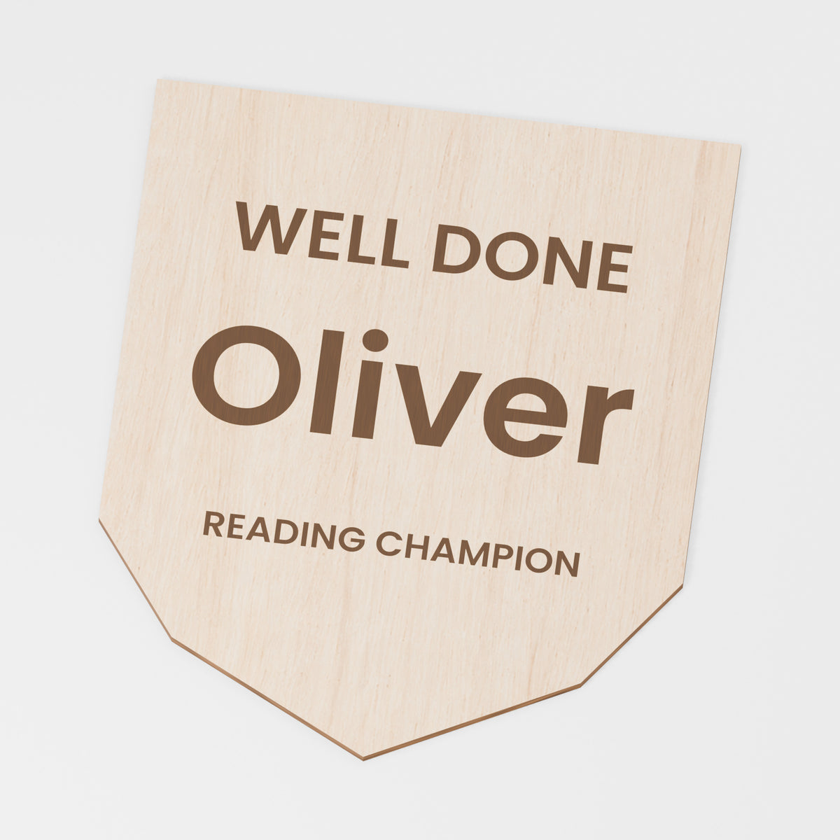 Personalised Achievement Plaque — Plywood; product visualisation, base set shown for assortments