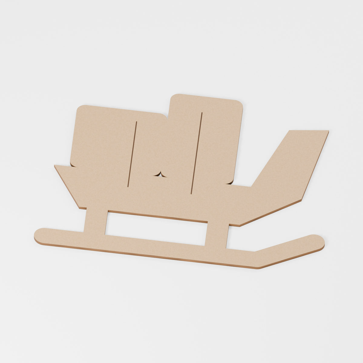 Christmas Sleigh Painting Blank — MDF; product visualisation, base set shown for assortments