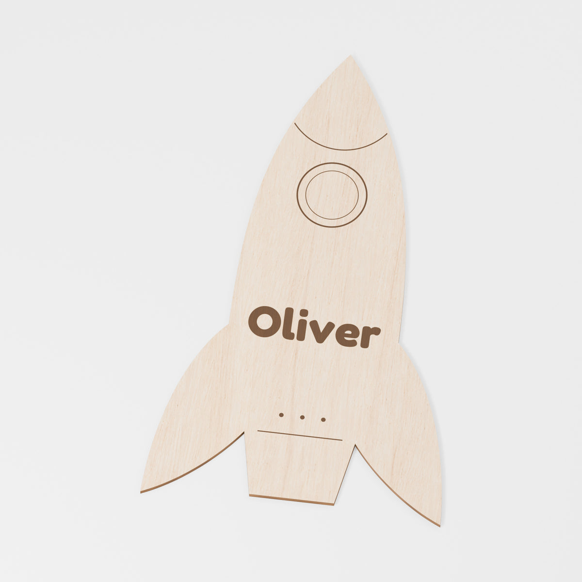 Space Rocket Bedroom Name Plaque — Plywood; product visualisation, base set shown for assortments