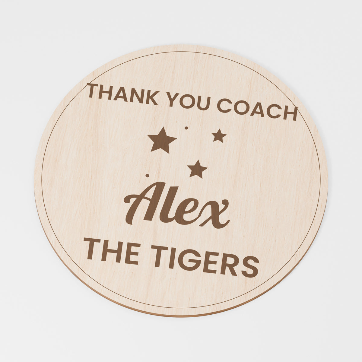 Sports Coach Thank You Plaque — Plywood; product visualisation, base set shown for assortments