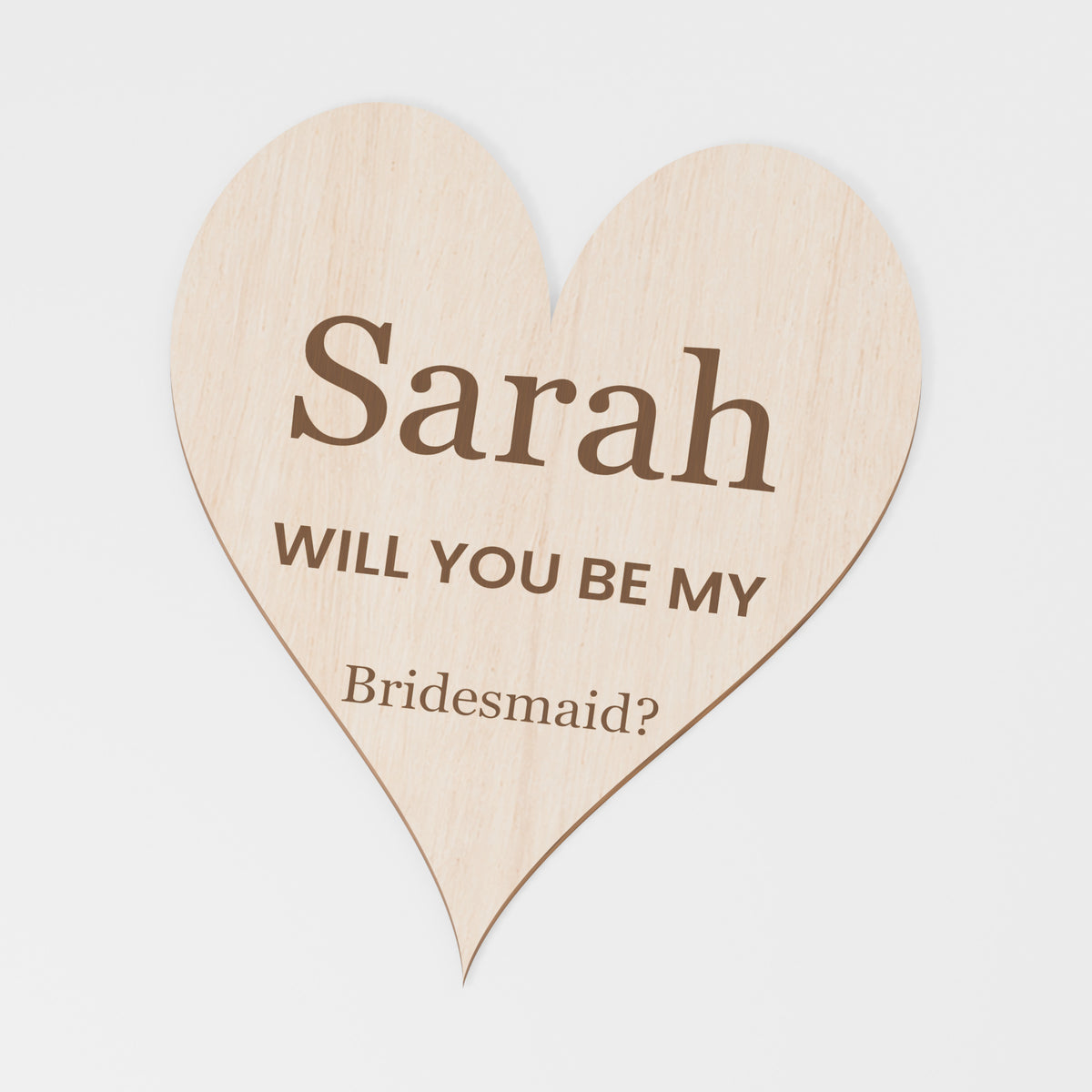 Bridesmaid Proposal Keepsake — Plywood; product visualisation, base set shown for assortments