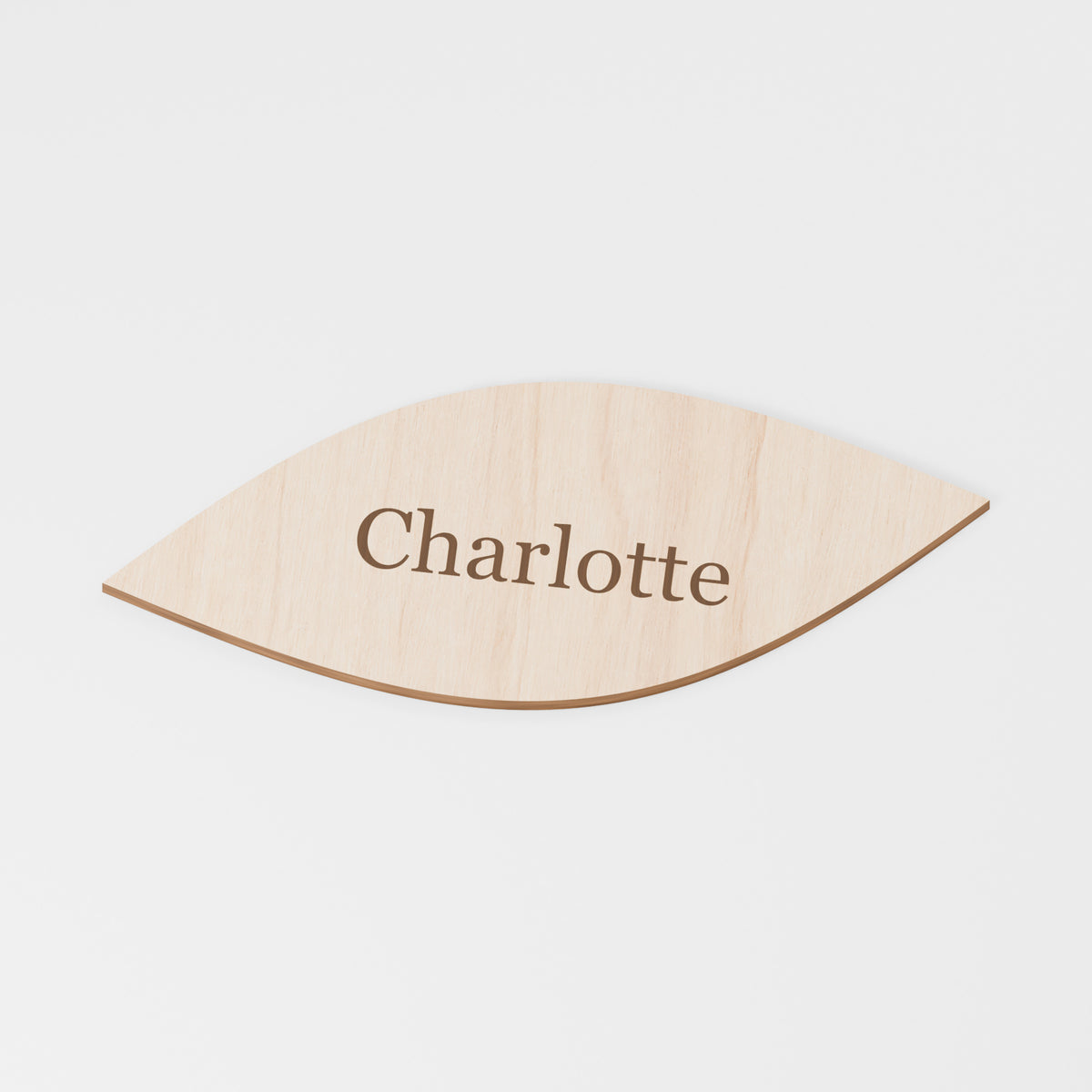 Engraved Leaf Place Name — Plywood; product visualisation, base set shown for assortments