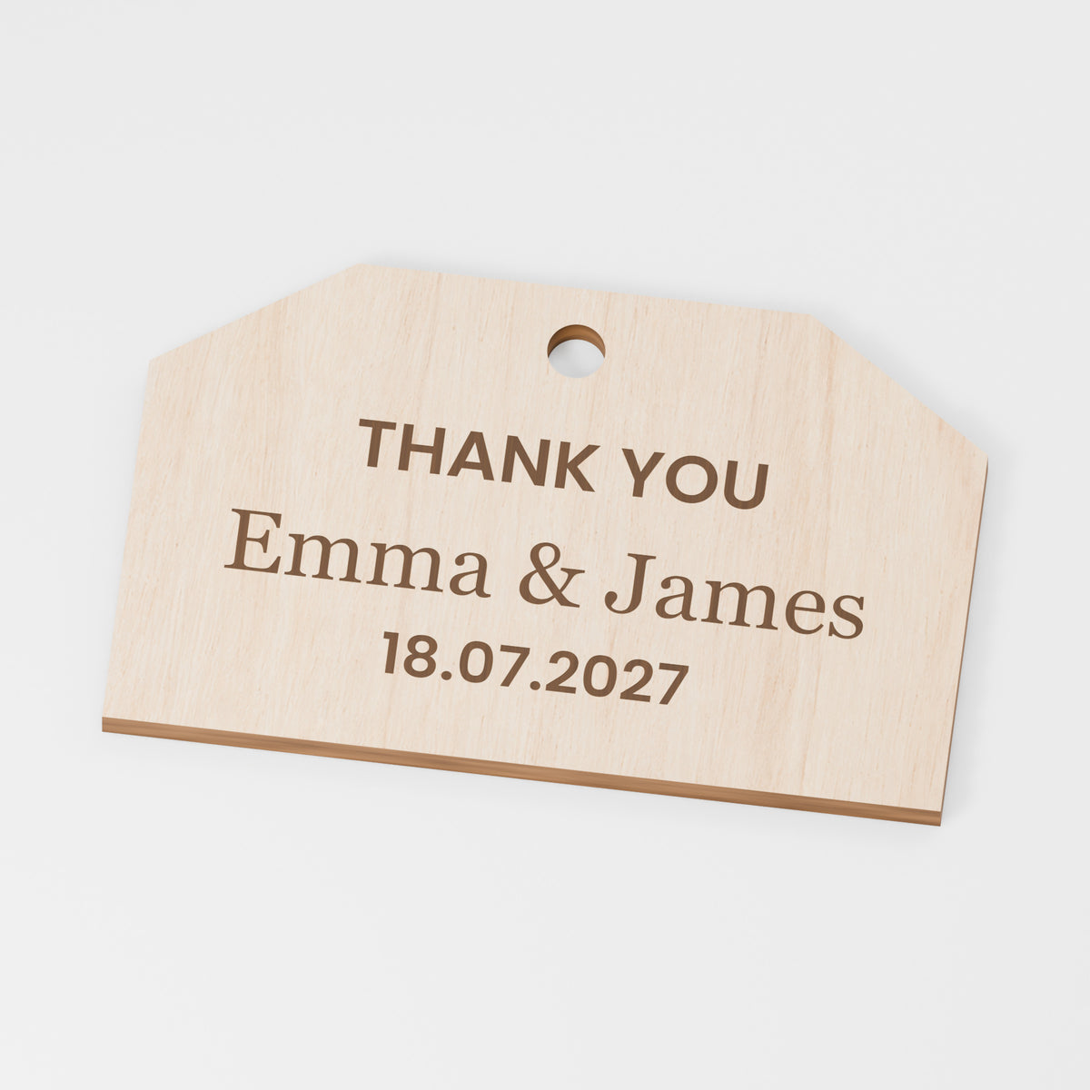 Wedding Favour Gift Tag — Plywood; product visualisation, base set shown for assortments