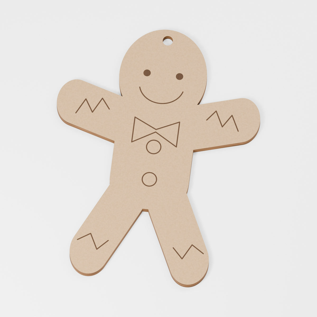 Gingerbread Person Painting Blank — MDF; product visualisation, base set shown for assortments