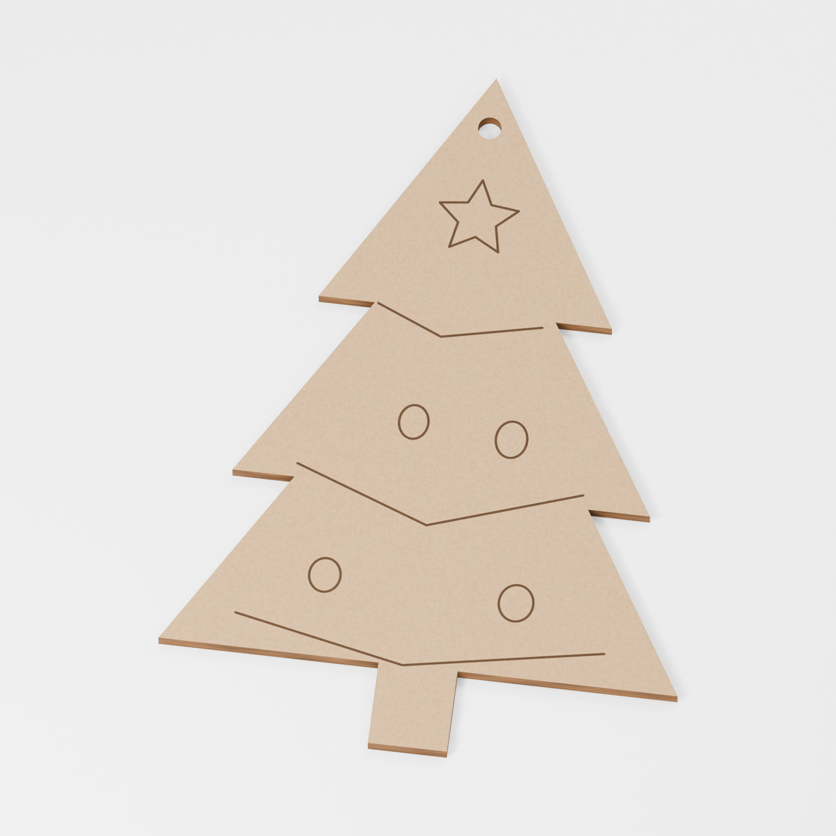 Christmas Tree Painting Blank — MDF; product visualisation, base set shown for assortments