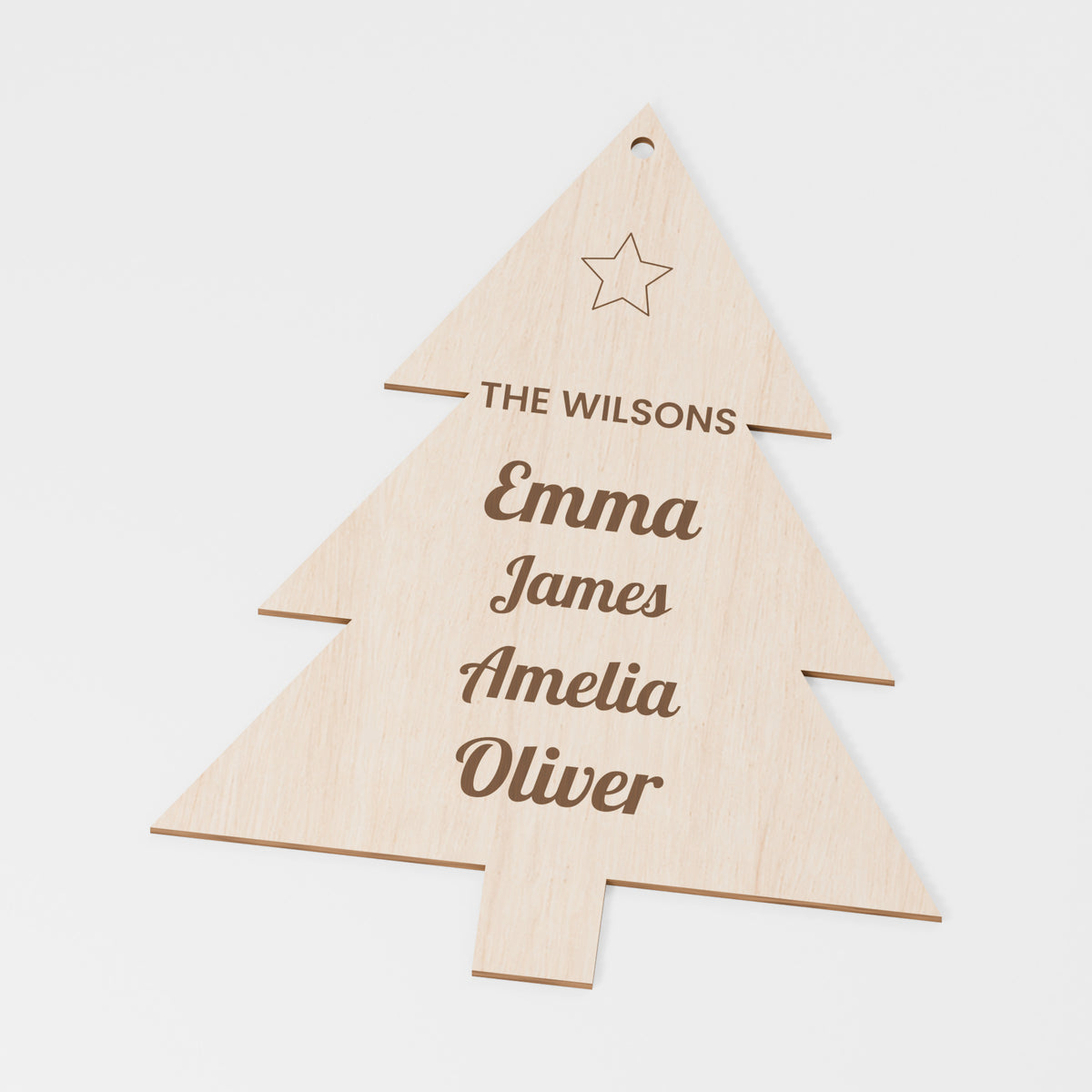 Family Christmas Name Plaque — Plywood; product visualisation, base set shown for assortments
