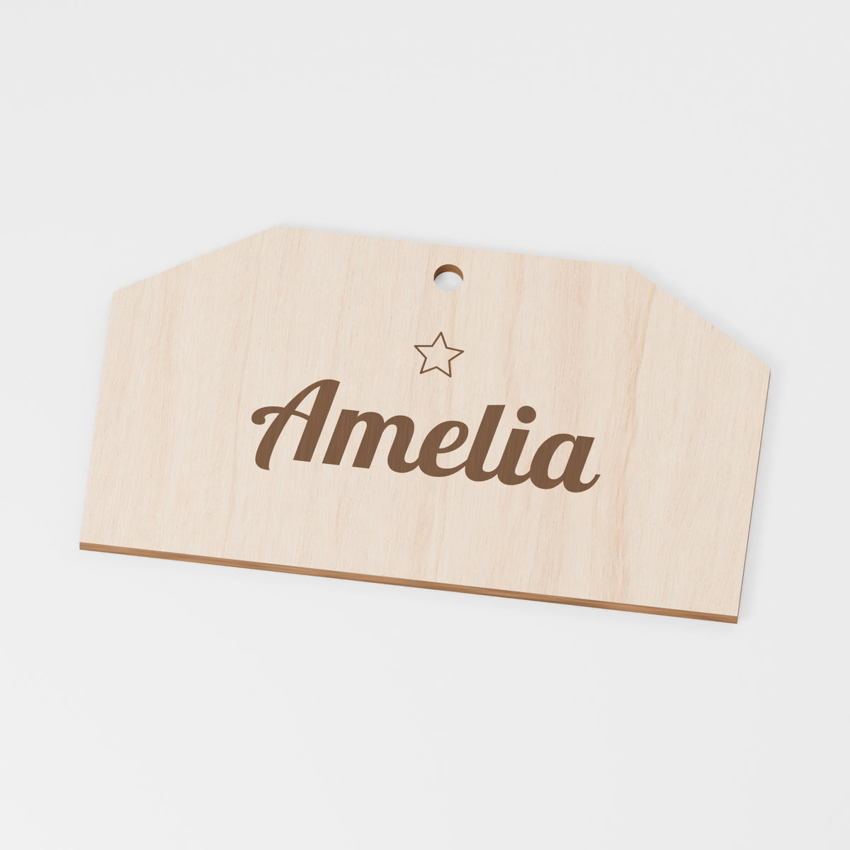Stocking Name Tag — Plywood; product visualisation, base set shown for assortments