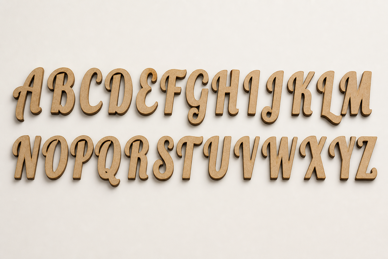 Chunky Script MDF alphabet cutout letters