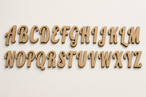 Chunky Script MDF alphabet cutout letters