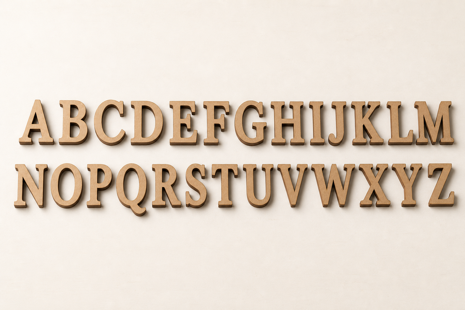 Classic Serif MDF alphabet cutout letters