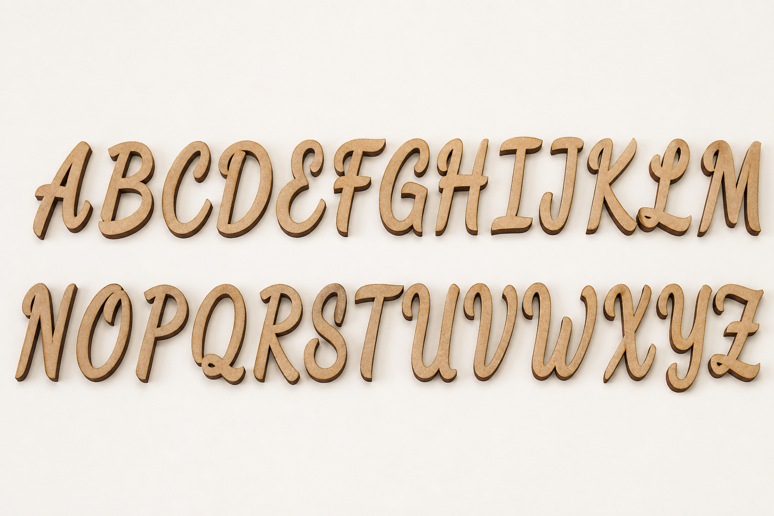 Handwritten Script MDF alphabet cutout letters