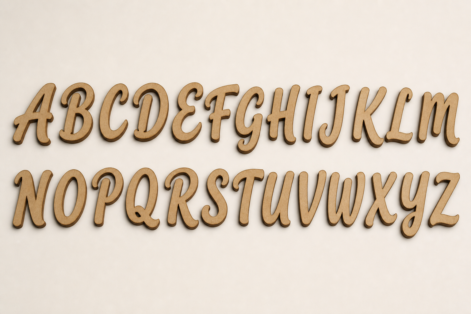 Retro Script MDF alphabet cutout letters