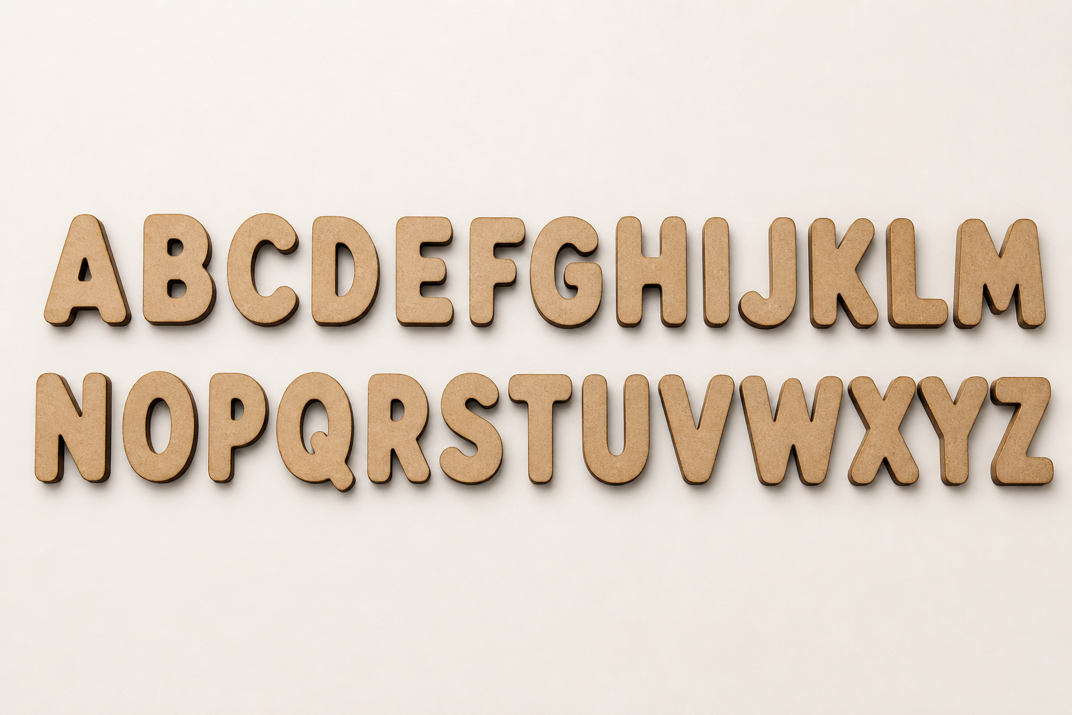 Rounded Chunky MDF alphabet cutout letters