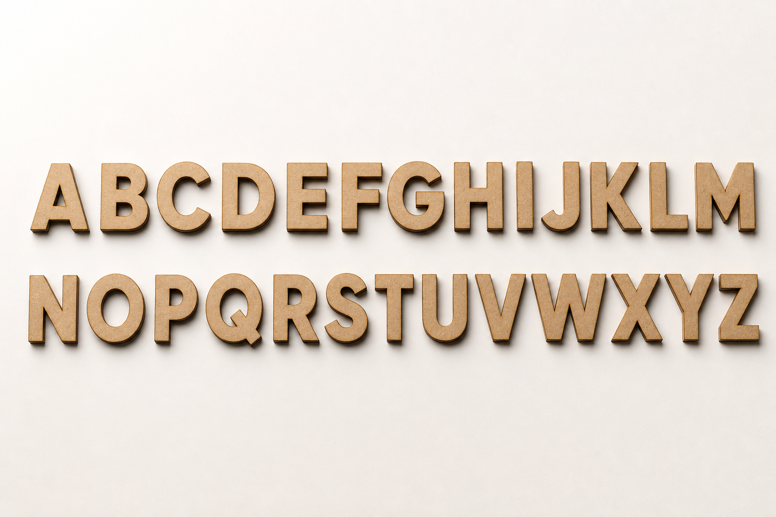 Modern bold unfinished MDF letter preview